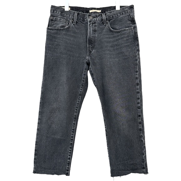 Levi's Premium Middy Straight Washed Black Mid Rise Straight Leg Jeans sz 32 - Picture 2 of 12